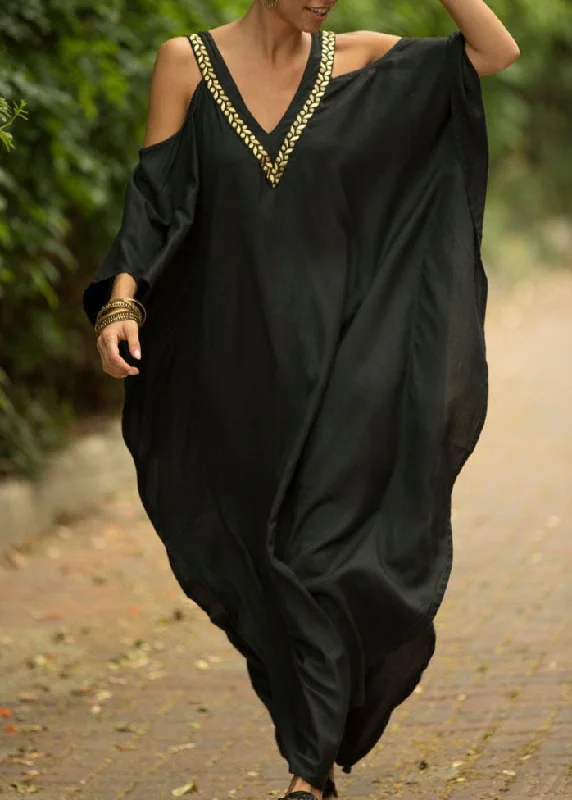 Bohemian Black Sexy  Backless kimono robe Summer Maxi Dresses Classic Tulle Maxi Dress