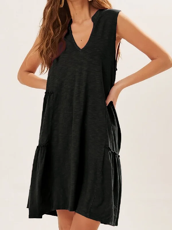 Comfy Mini Dress Trendy Mini Dress with Belt