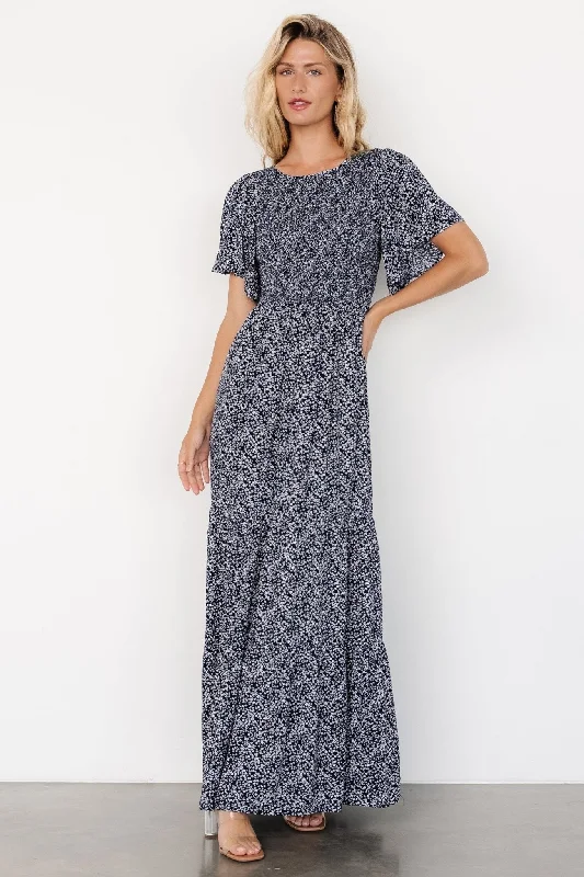 Eliza Maxi Dress | Midnight Print Comfortable Bohemian Maxi Dress