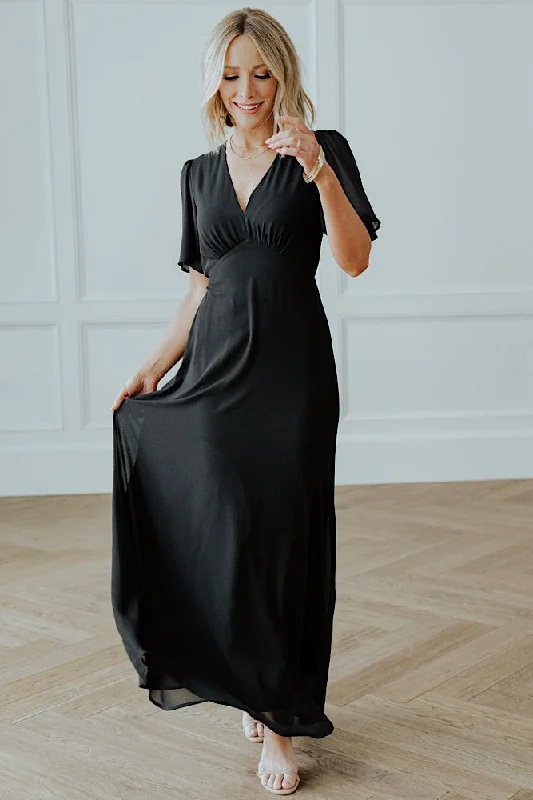 Esti Maxi Dress | Black Stylish Off-Shoulder Maxi Dress