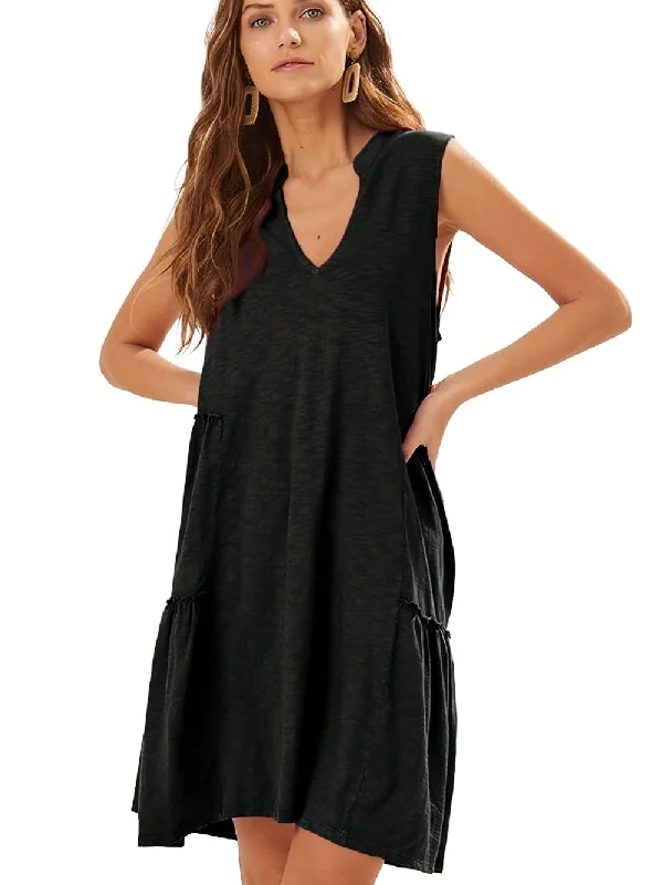 Minimalist Mini Dress Chic Pleated Mini Dress