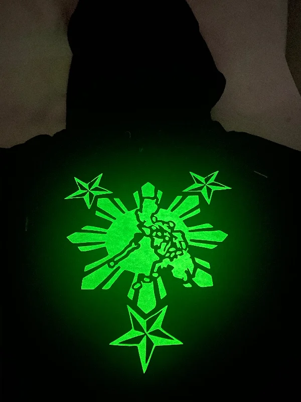 3 Stars and Sun KIDS Glow Hoodies Glow in the Dark Hoodie with Puffed Sleeves Voluminous Trendy