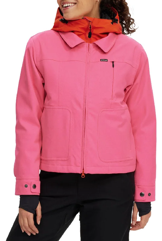 Airblaster Chore Jacket Womens Hot Pink A-Line Jacket Boat Neck Shawl Collar