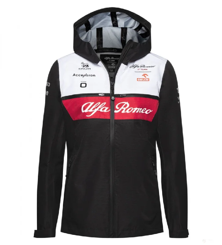 Alfa Romeo Womens Team Rain Jacket, Black, 2022 V-Neck Jacket Boat Neck Jacket Square Neck Jacket