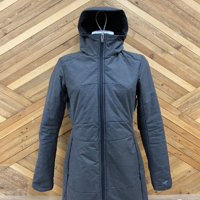 Arc'teryx - Women's Darrah Coat Long Insulated Jacket - MSRP $400: Grey-women-SM Cotton Fabric Linen Fabric Terry Fabric