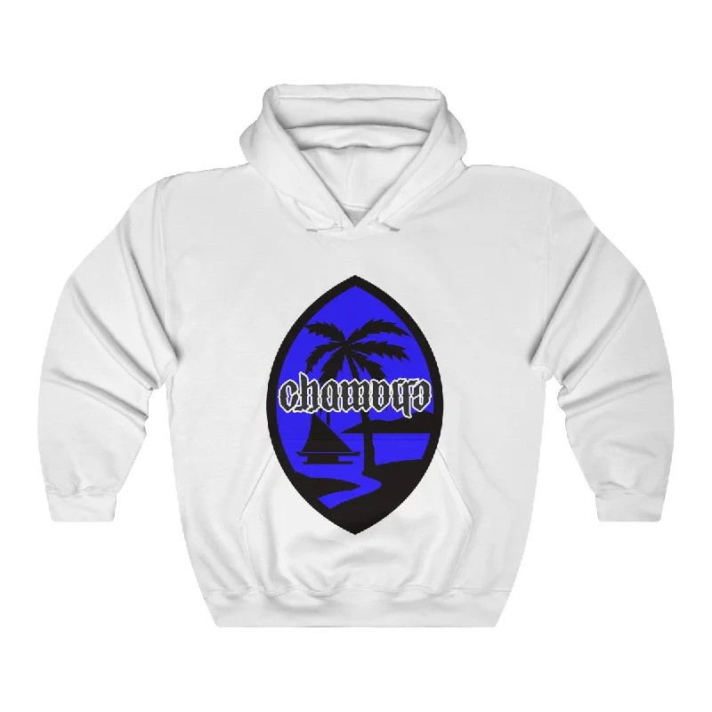 Chamorro 2020 Blue Unisex Heavy Blend™ Hooded Sweatshirt Hoodie with Drop Shoulder Relaxed Streetwear