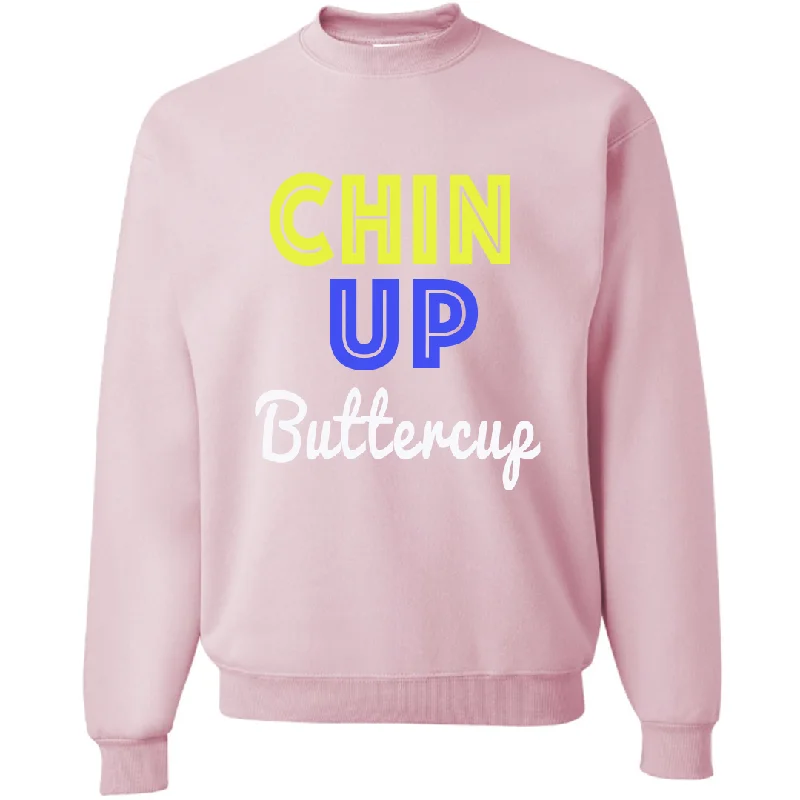 Chin Up Buttercup Pink Pullover Sweatshirt Hoodie with Slit Hem Functional Movement