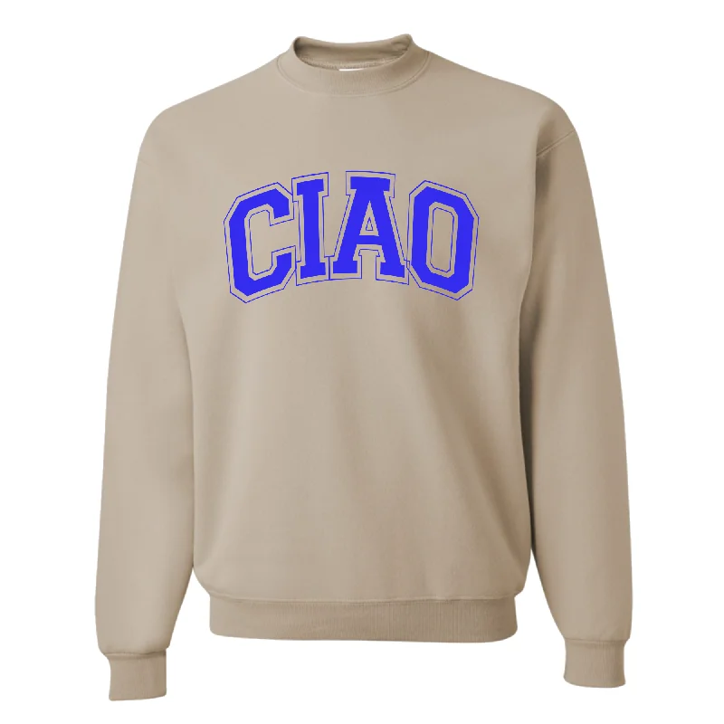 CIAO Unisex Varsity Fleece Sweatshirt Hoodie with Raglan Sleeves Sporty Comfortable