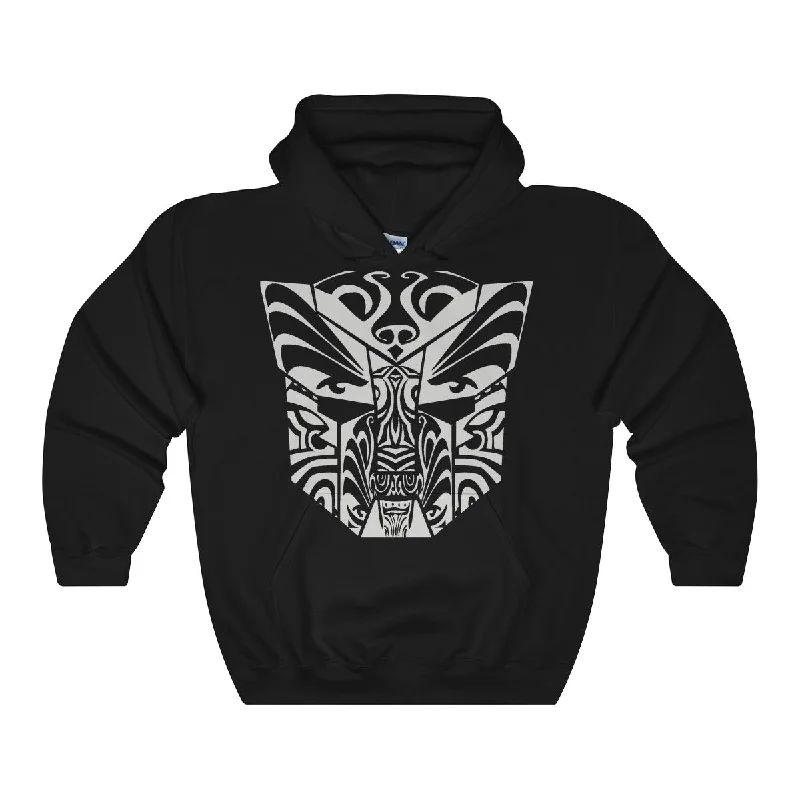 Tribal Mode Hooded Sweatshirt Hoodie with Tied Waist Feminine Flattering