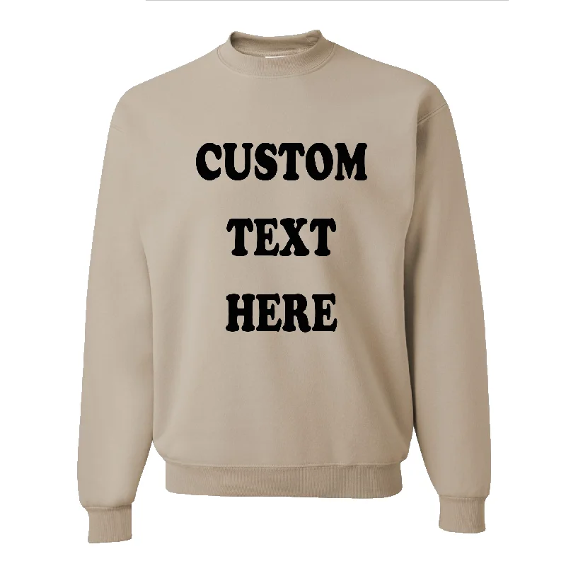 Custom Text Unisex Tan Sweatshirt Hoodie with Double Zipper Versatile Adjustable