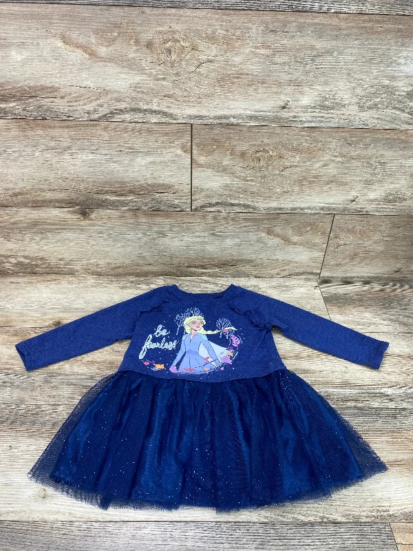 Disney Frozen Elsa Sweatshirt Tulle Dress Blue sz 3T Hoodie with Hem Detail Decorative Unique