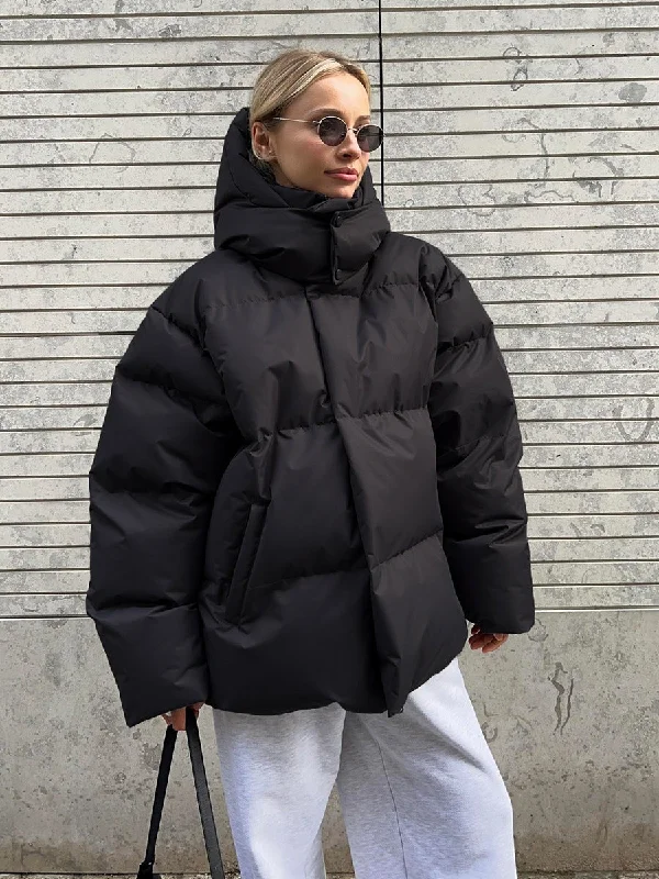 Fashion Coat With Removable Hood Cotton Jacket Winter Warm Windproof Loose Cotton Jacket Loose Parka Outerwear Clothing Fleece Jacket Down Jacket Parka