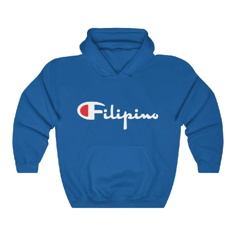 Filipino Champion Unisex Heavy Blend™ Hooded Sweatshirt Hoodie with Hem Raw Edge Edgy Unfinished