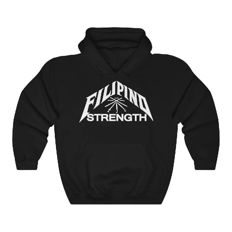 Filipino Strength Swords Hoody Hoodie with Mock Neck Collared Structured