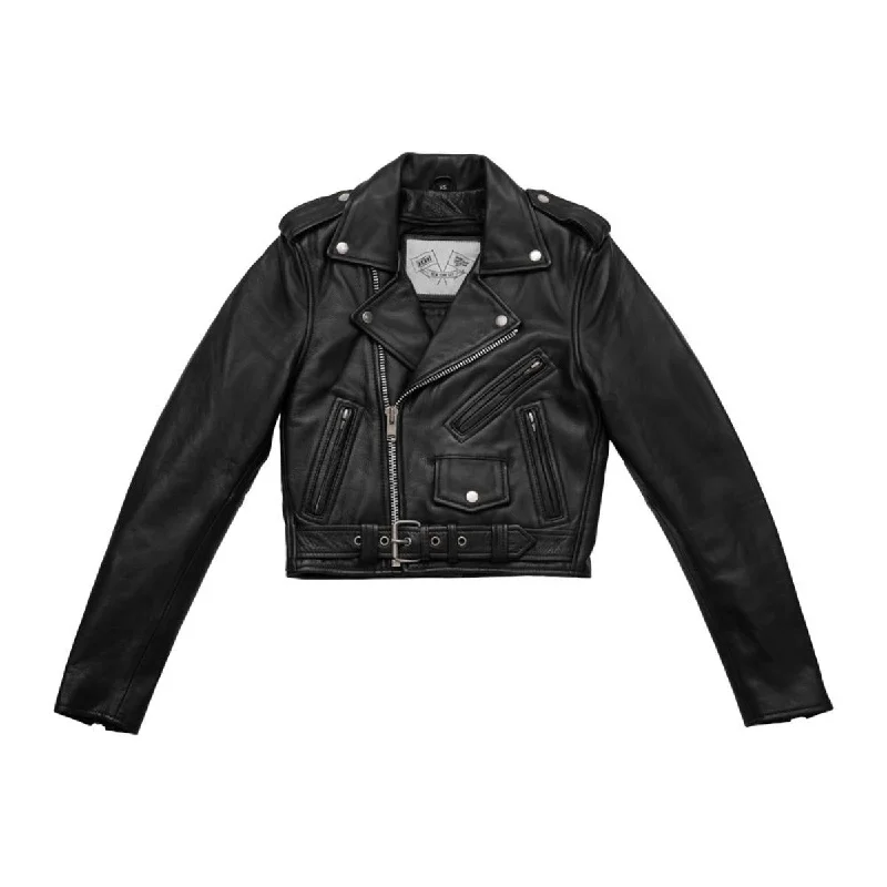 First Manufacturing Imogen - Women's Leather Jacket Nylon Jacket Polyester Jacket Spandex Jacket