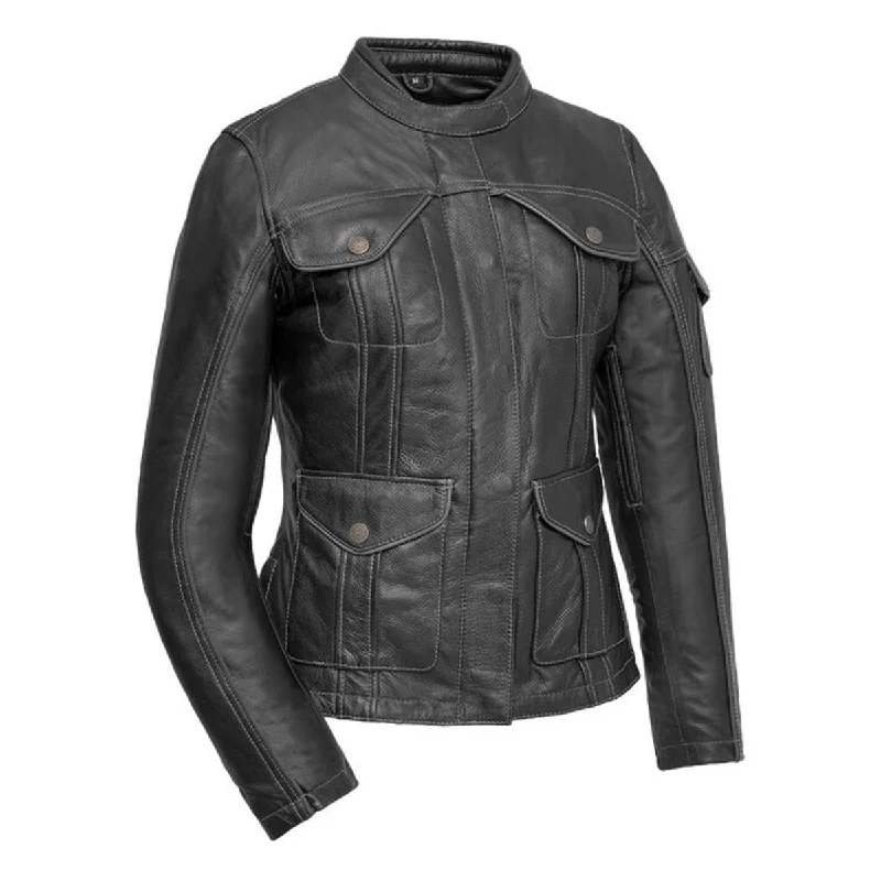 First Manufacturing Outlander - Women's Leather Jacket Fleece Fabric Down Fabric Feather Fabric