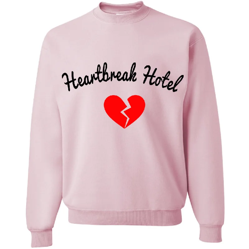 Heartbreak Hotel Soft Pink Slouchy Pullover Sweatshirt Hoodie with V-Neck Classic Versatile