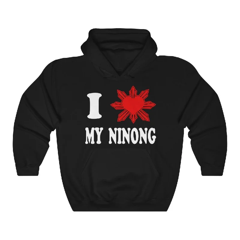 i Love my Ninong Unisex Heavy Blend™ Hooded Sweatshirt Hoodie with Button Classic Timeless