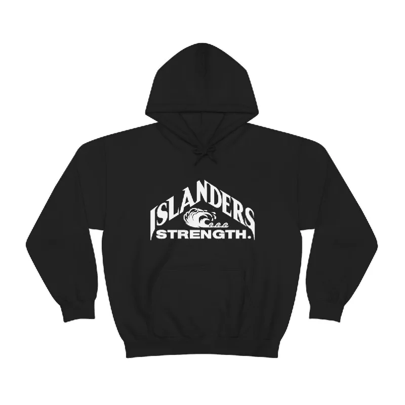 Islanders Strength White Unisex Heavy Blend™ Hooded Sweatshirt Hoodie with Mesh Breathable Sporty