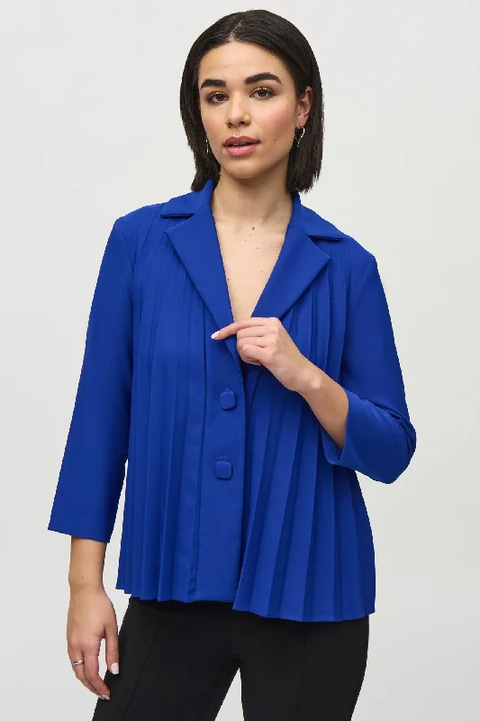 Joseph Ribkoff 244011 Royal Sapphire (2922) Lux Twill Pleated Trapeze Jacket Anorak Shell Jacket Lightweight Jacket