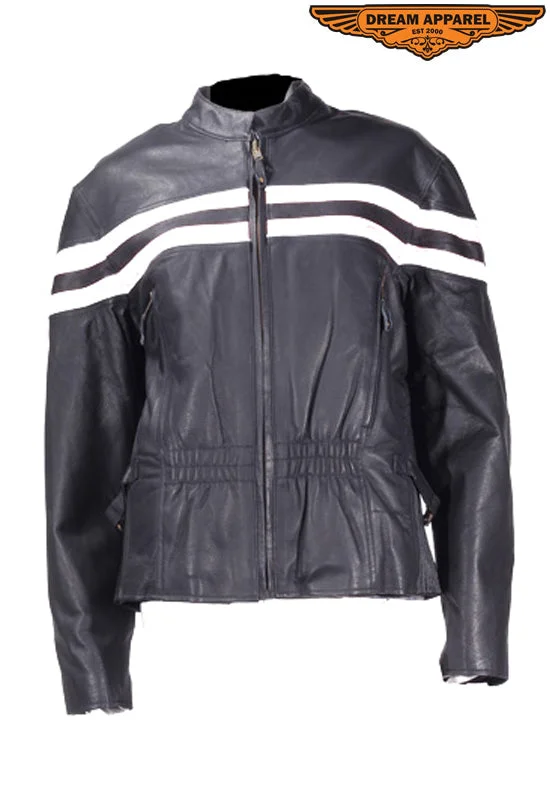 Ladies Leather Racer Jacket One-Shoulder Jacket Off-the-Shoulder Jacket Asymmetrical Jacket