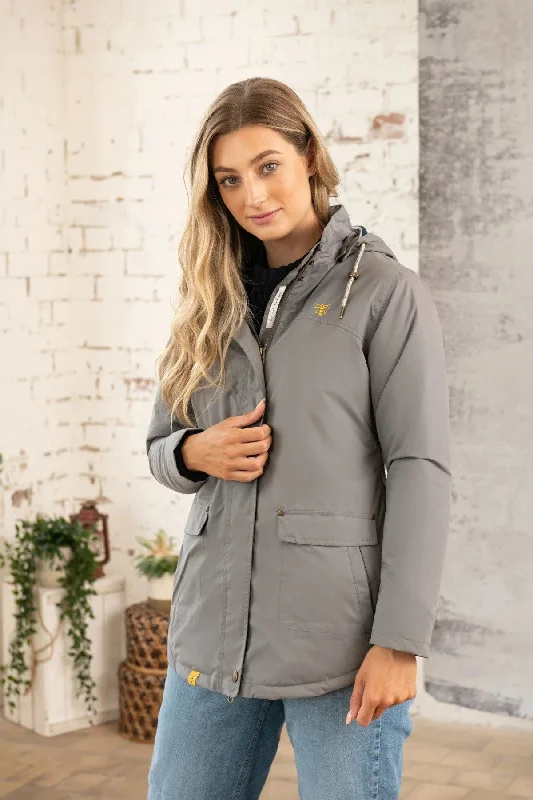 Lighthouse Iona Jacket -STEEL Belted Jacket Elasticated Jacket Padded Jacket