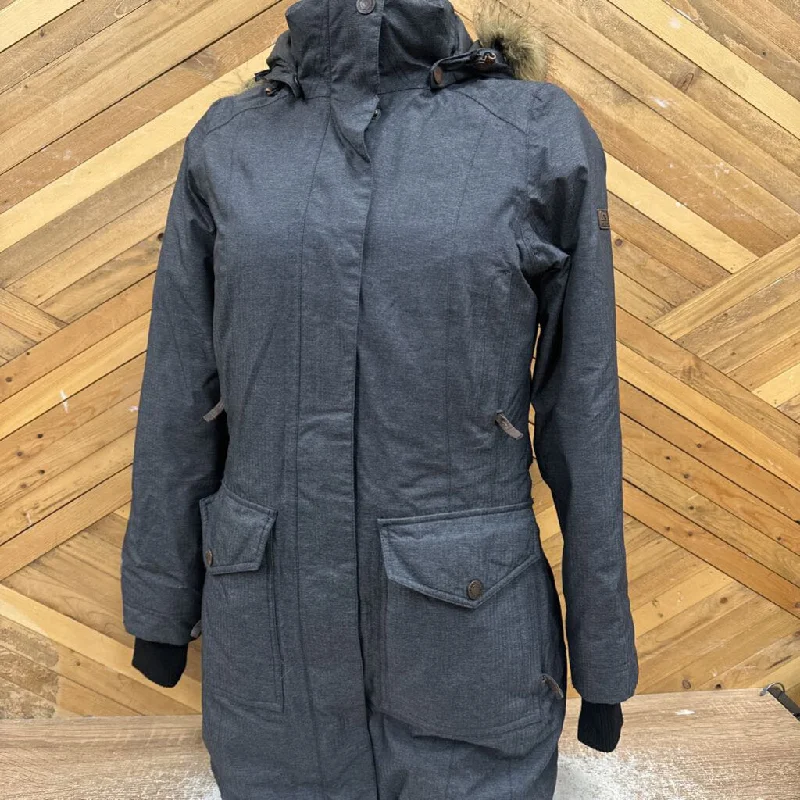 McKinley - Women's Long Down Jacket - MSRP $290: Grey -women-XS Satin Jacket Silk Jacket Chiffon Jacket