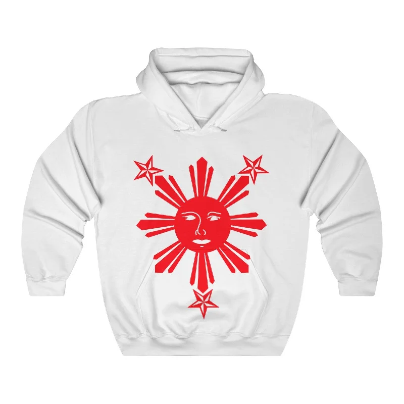 Philippines Original Flag Hoody Hoodie with Hem Raw Edge Edgy Unfinished