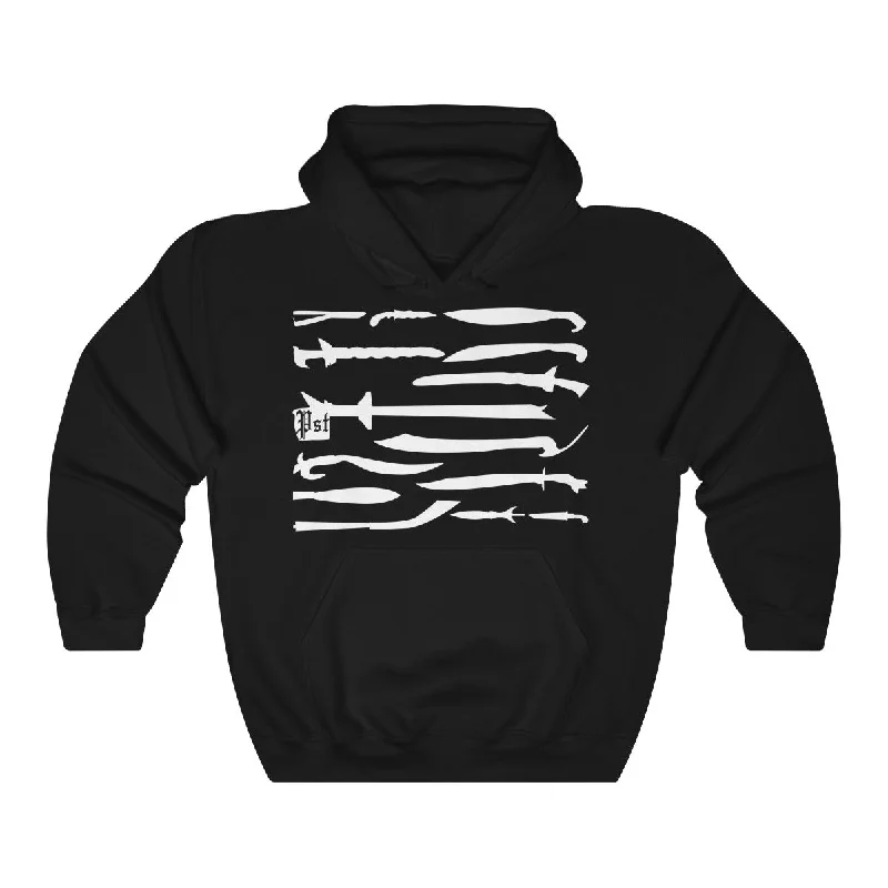 Pi Swords Unisex Heavy Blend™ Hooded Sweatshirt Hoodie with Hem Fringe Bohemian Relaxed