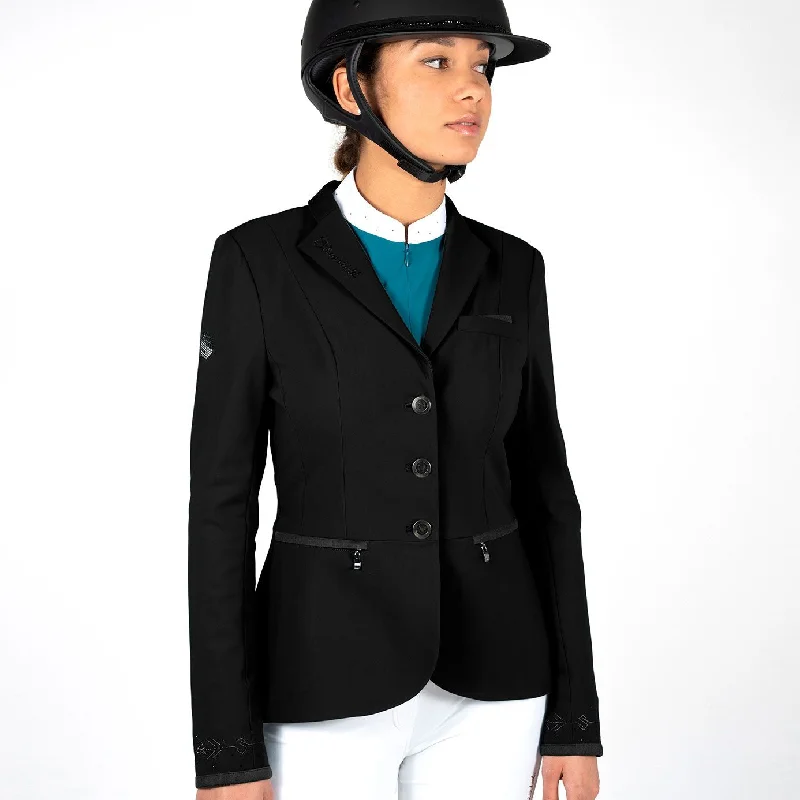 Samshield Victorine Jully Show Jacket - Black A-Line Jacket Boat Neck Shawl Collar