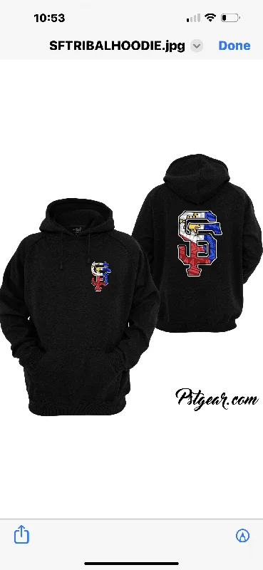 SF San Francisco Filipino Heritage 3 Stars and Sun Hoodie Hoodie with Strings Custom Fit Adjustable