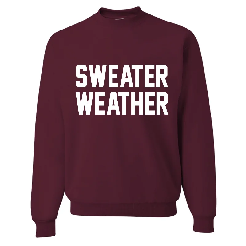 Sweater Weather Maroon Fleece Unisex Pullover Sweatshirt Hoodie with Front Slit Layering Stylish