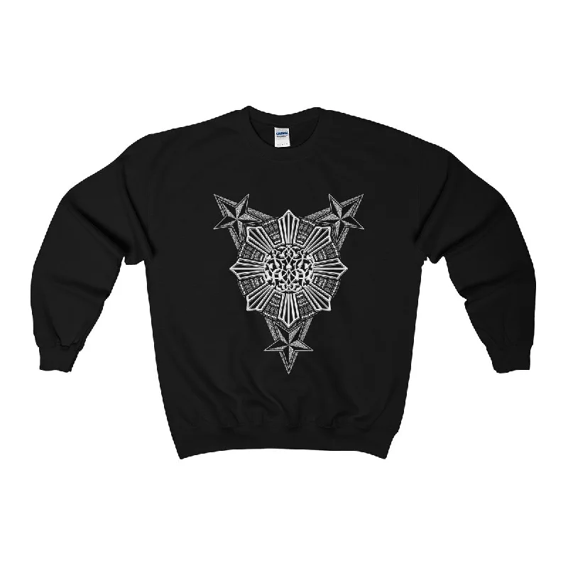 Tribal Sun Crewneck Sweatshirt Hoodie with Full-Zip Functional Layering