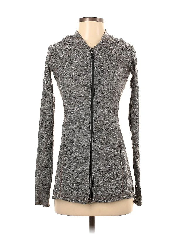 Zip Up Hoodie Hoodie with Tied Waist Feminine Flattering