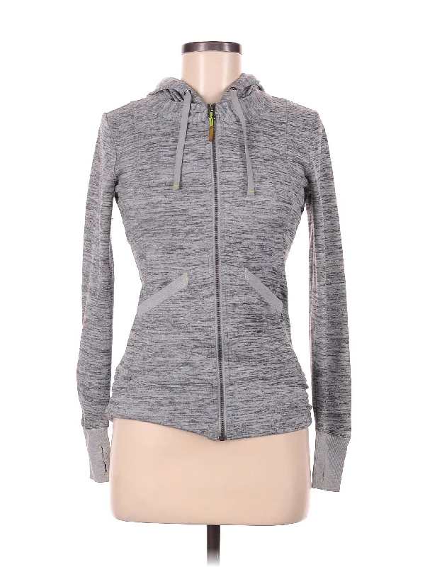 Zip Up Hoodie Hoodie with Frayed Bohemian Relaxed