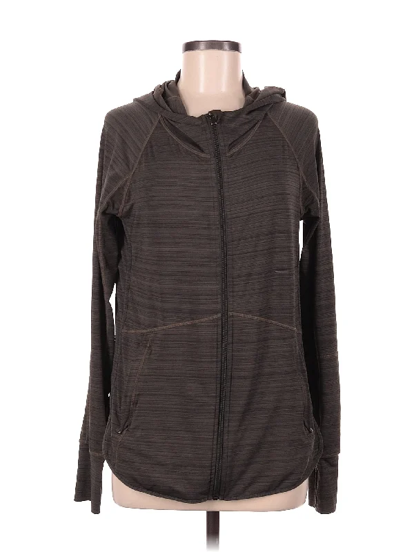 Zip Up Hoodie Hoodie with Ribbed Neckline Snug Warm