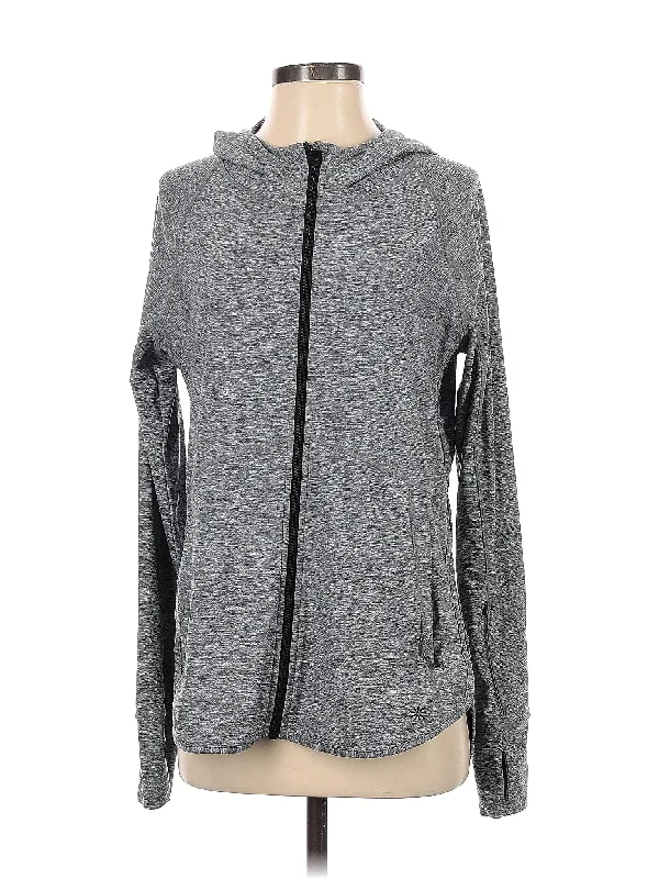 Zip Up Hoodie Hoodie with Batwing Sleeves Loose Dramatic