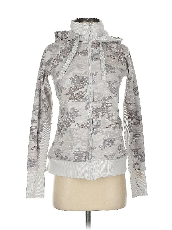 Zip Up Hoodie Hoodie with Camouflage Military Edgy