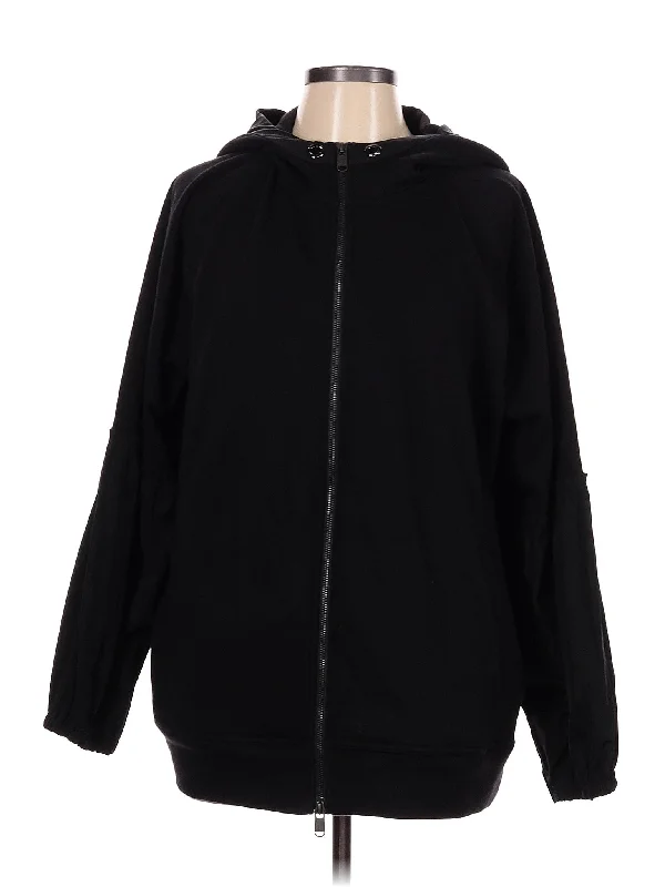 Zip Up Hoodie Hoodie with High-Low Hem Asymmetrical Trendy