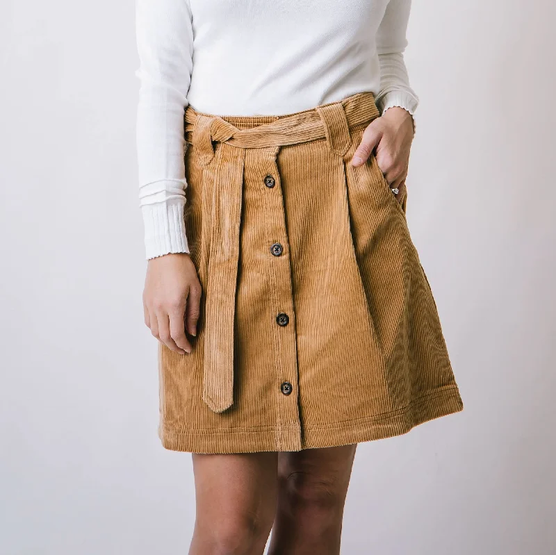 Corduroy Button Front Skirt high waist skirt