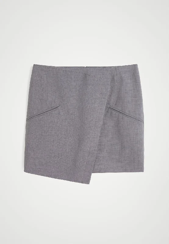 Carolina Skirt - Light Grey silk skirt sleek