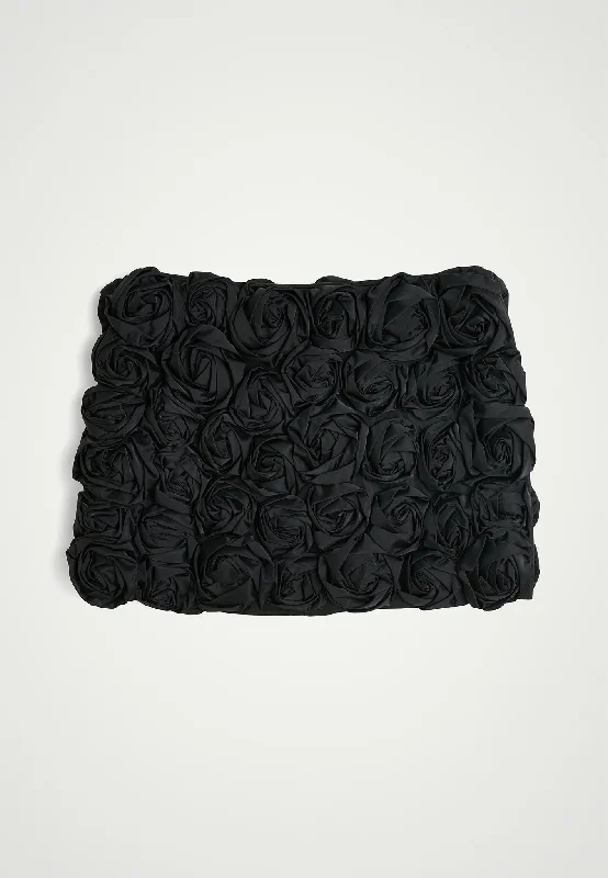 Debby Blooming Skirt - Black velvet skirt plush