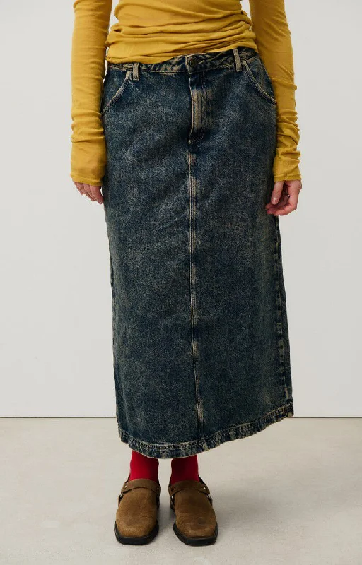 Denim Skirt Joy13e Dirty-Vintage silk skirt luxurious