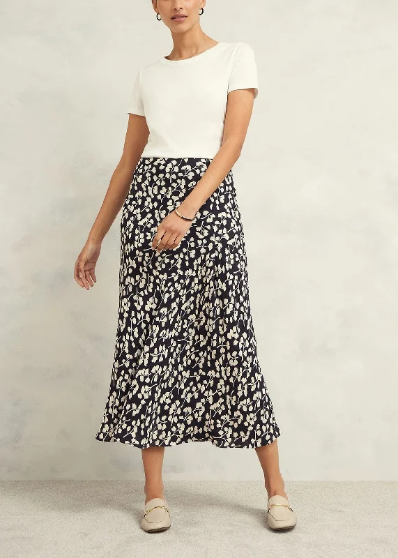 Eliza Skirt 0224/6870/9021l00 Navy-Cream zip skirt side