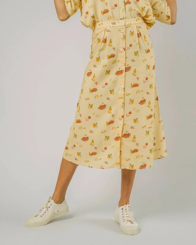 Fruits Skirt Lemon chiffon skirt flowing