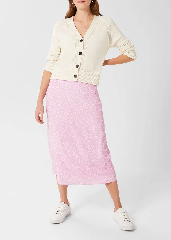 Gabrielle Skirt 0122/7231/9021l00 Pink-Ivory button skirt front