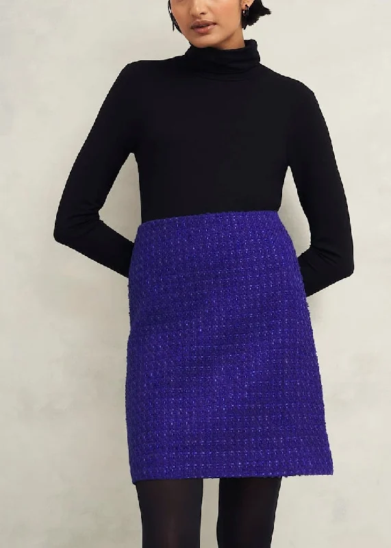 Khloe Tweed Skirt 0224/7684/6623l00 Cobalt cashmere skirt soft