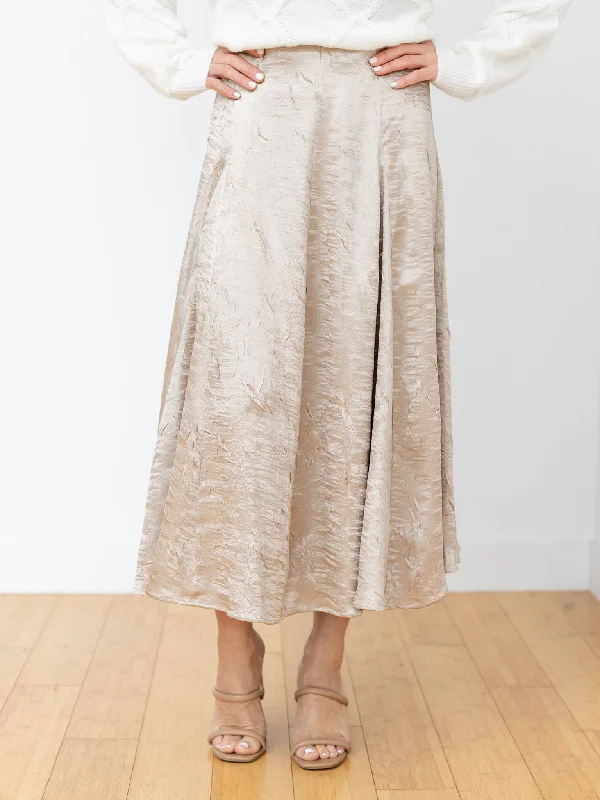 PINCH Textured Satin Midi Skirt lightweight skirt design