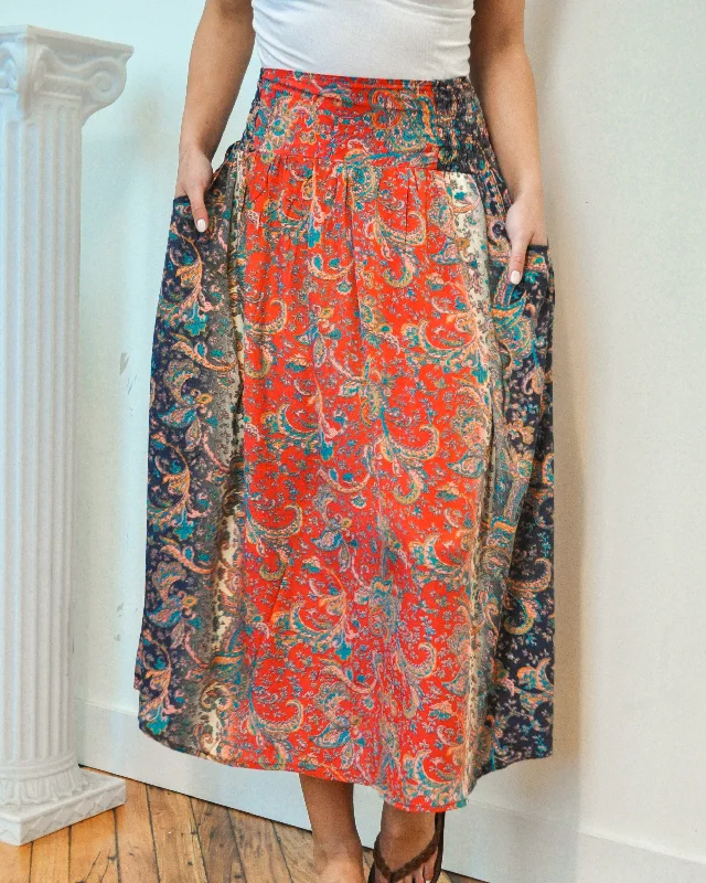 Pivoting Maxi skirt - Upcycled leather skirt refined