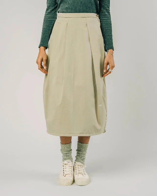 Pleated Skirt Beige denim skirt casual